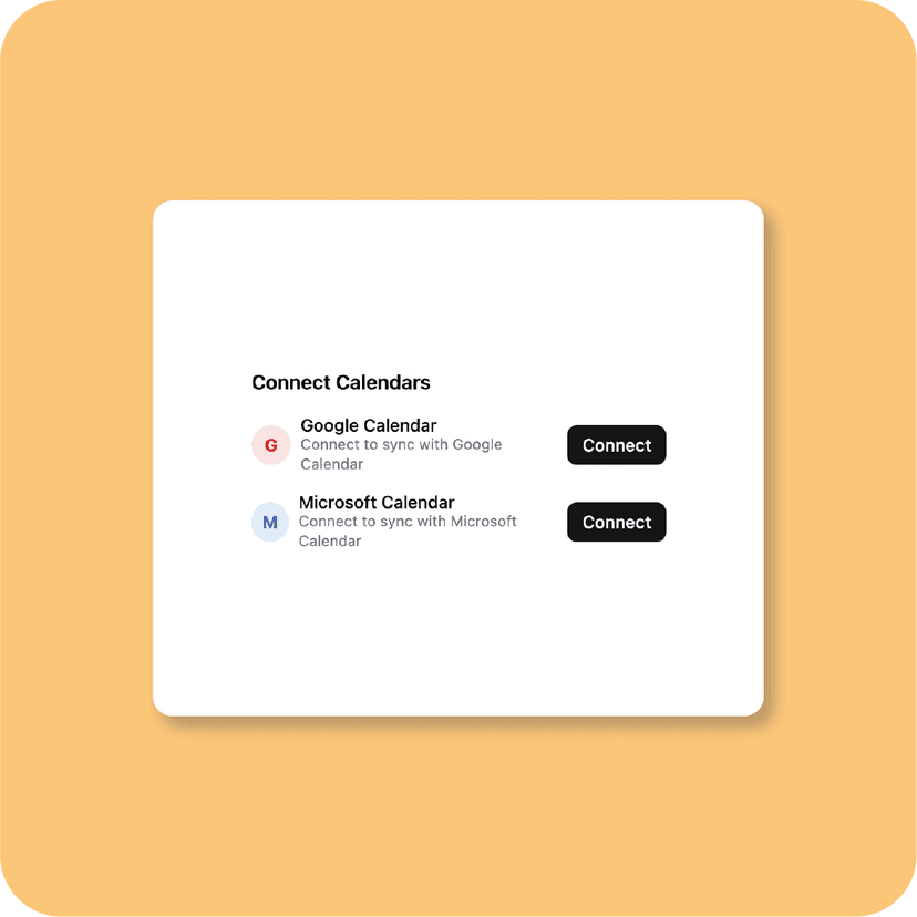 Integration interface mockup
