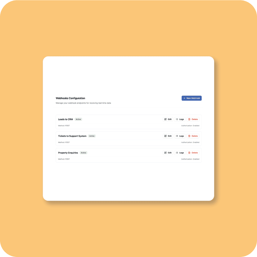 Multi-Webhook Support interface