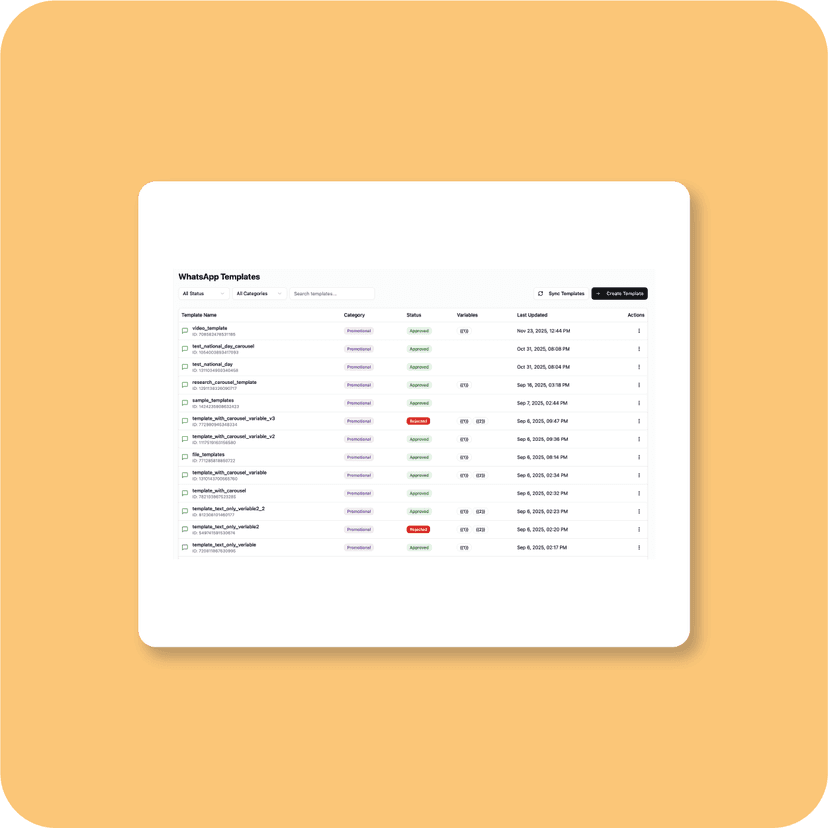 Integration interface mockup